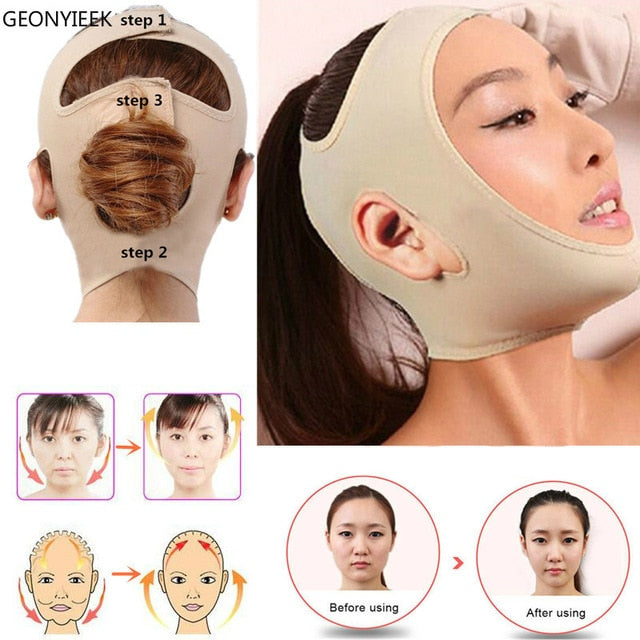 Mascarilla facial fina y delicada Vendaje adelgazante Cuidado de la piel Forma y elevación del cinturón Reduzca la máscara facial de doble mentón Banda de adelgazamiento