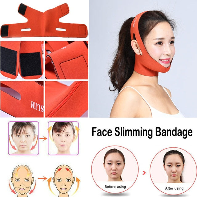 Mascarilla facial fina y delicada Vendaje adelgazante Cuidado de la piel Forma y elevación del cinturón Reduzca la máscara facial de doble mentón Banda de adelgazamiento