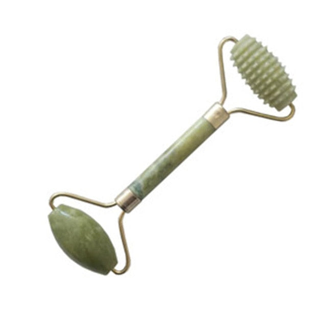 Rodillo de masaje facial Cabezas dobles Jade Stone Lifting facial Manos Cuerpo Piel Relajación Adelgazamiento Belleza Salud Cuidado de la piel Herramientas