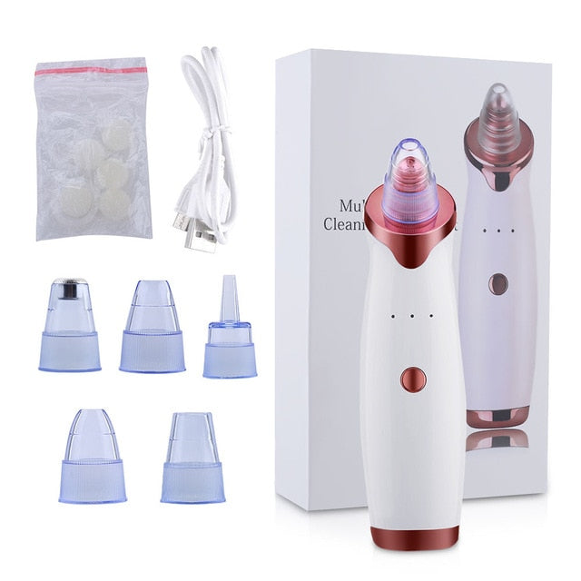 Eliminador de acné eléctrico Point Noir Blackhead Vacuum Extractor Tool Manchas negras Limpiador de poros Cuidado de la piel Limpiador de poros facial Máquina