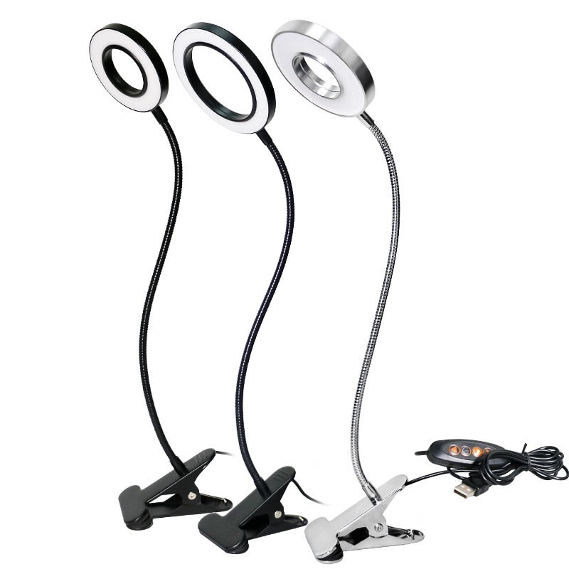 Lámpara de clip de manguera universal USB de grado superior Lámpara de temperatura de color de lectura ajustable Lámpara de protección ocular Munsu Beauty Lámpara caliente