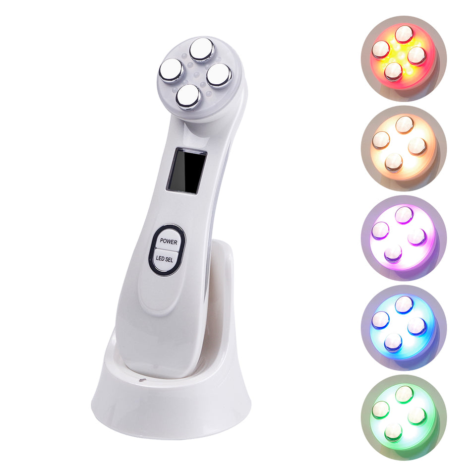 Cara Piel EMS Mesoterapia Electroporación RF Radiofrecuencia Facial LED Fotón Dispositivo para el cuidado de la piel Estiramiento facial Apriete la máquina de belleza