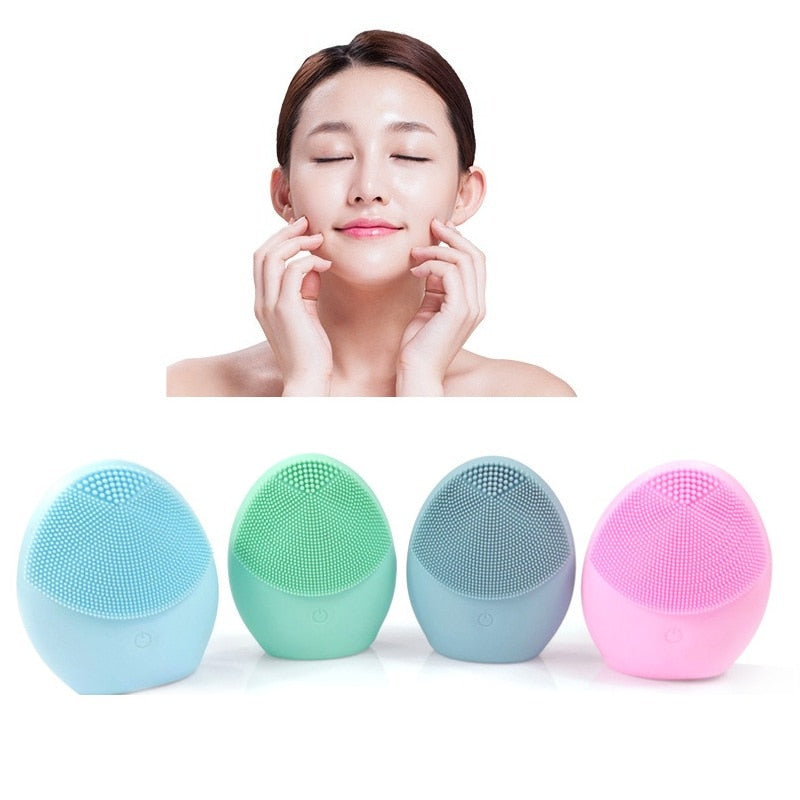 Cepillo de limpieza facial de silicona mini Limpiador facial eléctrico Limpiador facial eléctrico Cepillo de masaje para limpieza profunda de la piel